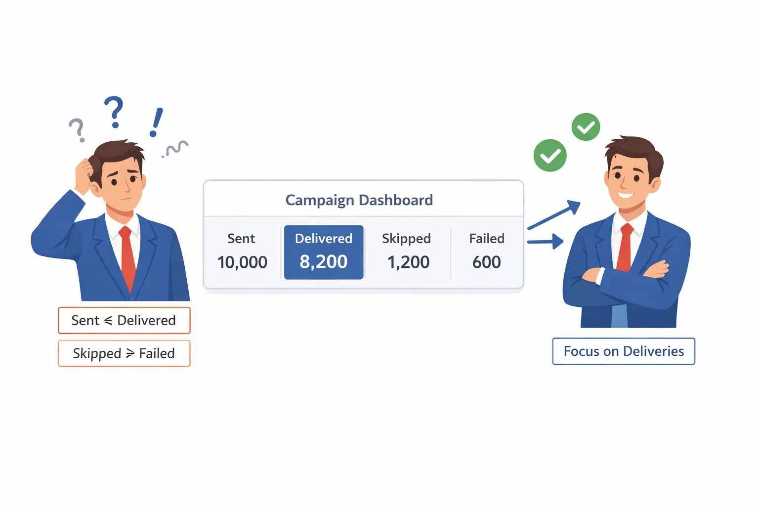 How to monitor WhatsApp campaign reports correctly by understanding sent, delivered, skipped, and failed message data